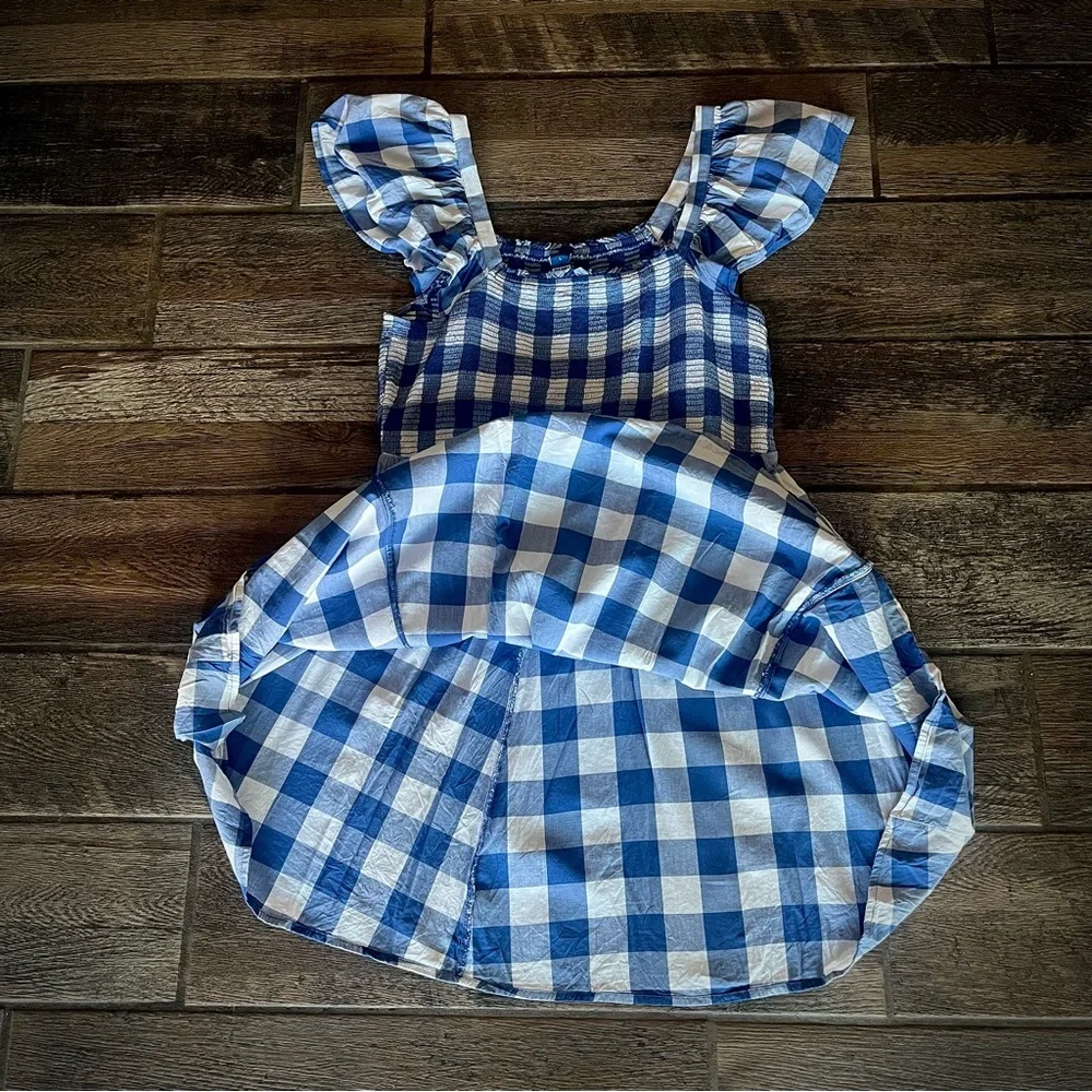 Old Navy blue & white checkered summer dress L - Picture 3 of 8